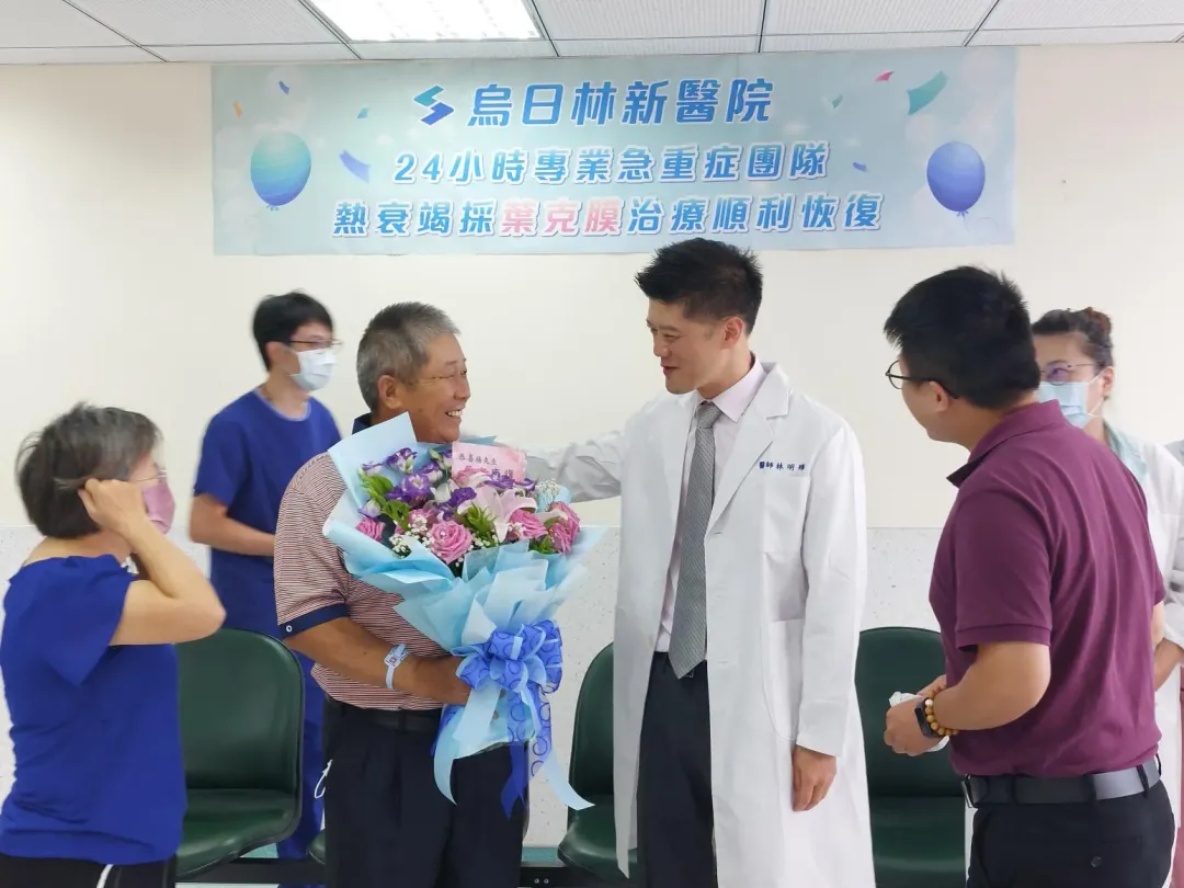 烏日林新醫院林明輝院長表示，這是本院第一例熱中暑使用葉克膜治療成功案例。（圖／烏日林新醫院）