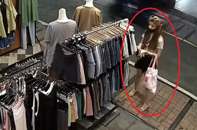 新北市新莊區1間服飾店日前發生竊案,女竊賊因外型時髦亮麗引起討論。(圖/翻攝自Facebook@愛新莊我是新莊人)
