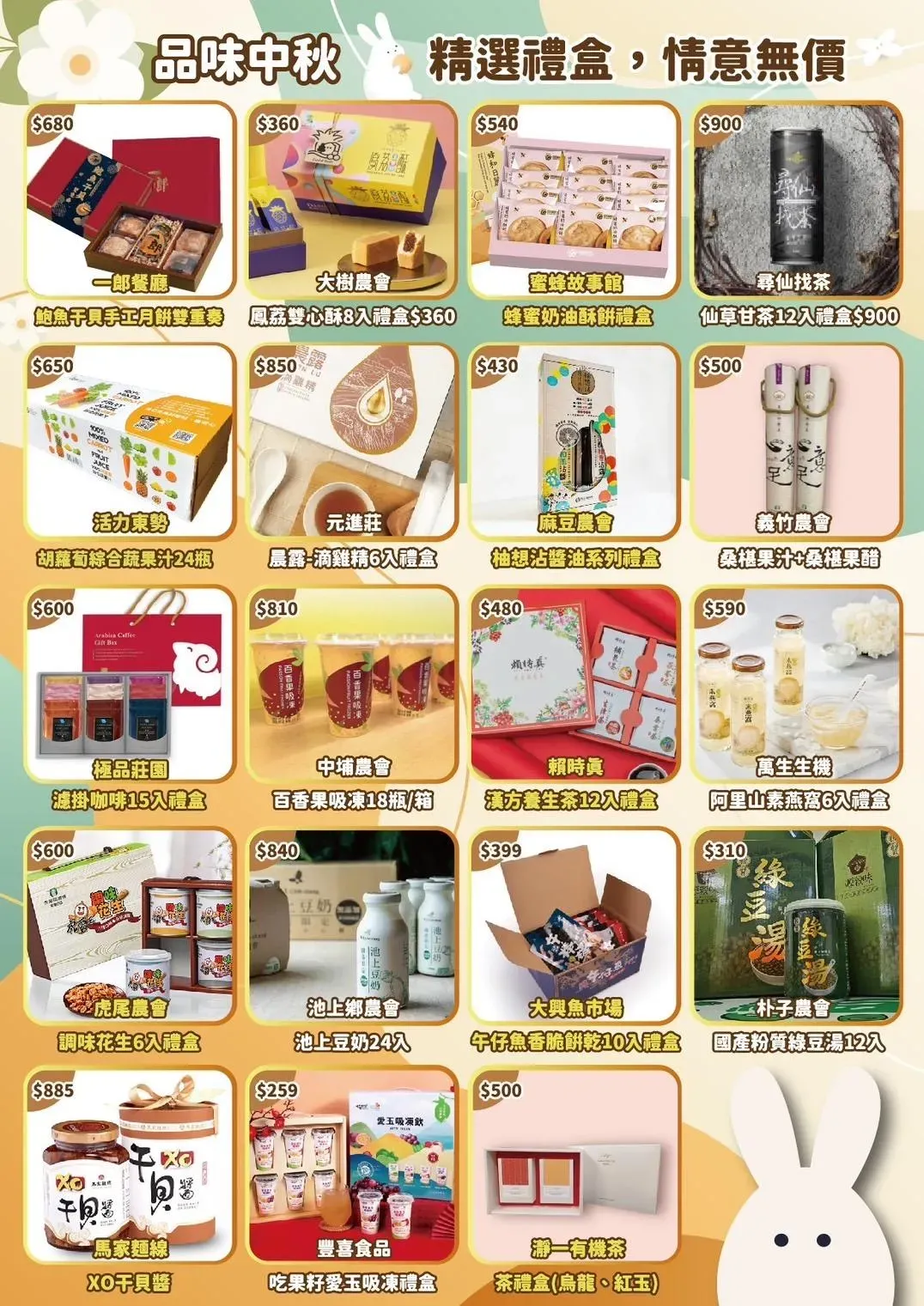 北農因應中秋節推出多項精選禮盒。（圖／北農提供）