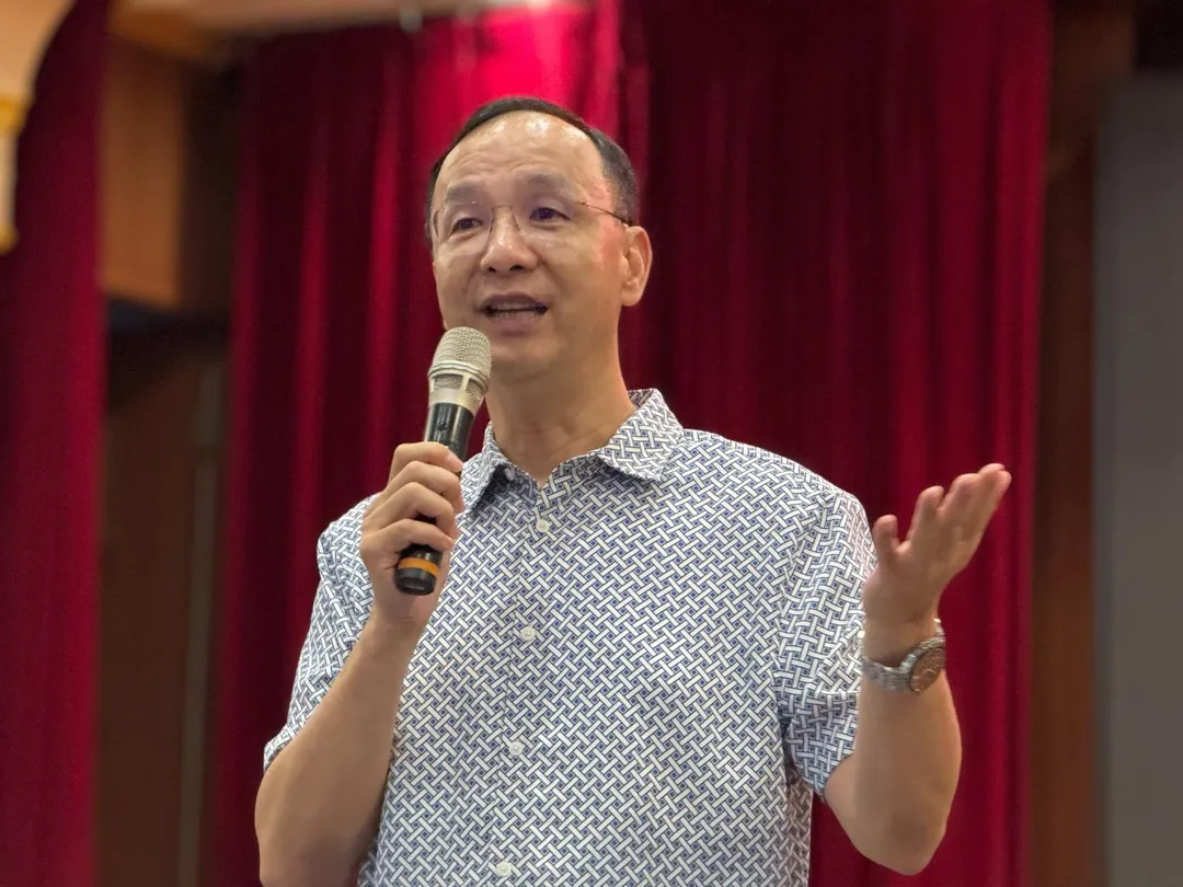 朱立倫表示,如果賴清德要用這麼高的增幅預算想要來操控媒體和網軍,並攻擊在野黨,這就是民主之恥。(圖/國民黨提供)