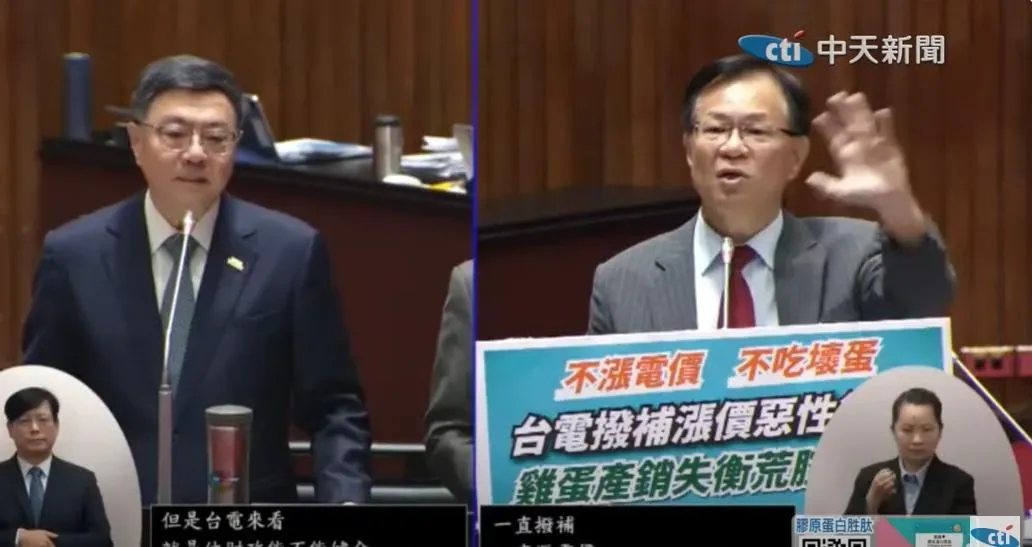 兩人對於漲電價與否發表看法。(圖/中天新聞)