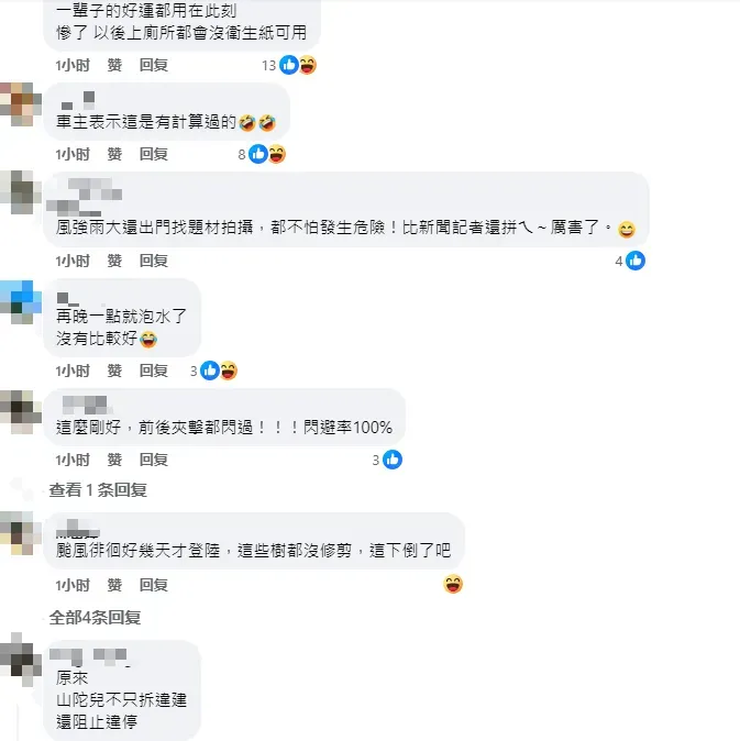 網友評論這輛小客車的車主，實在是「超幸運」。（圖/翻攝自臉書「爆料公社」）