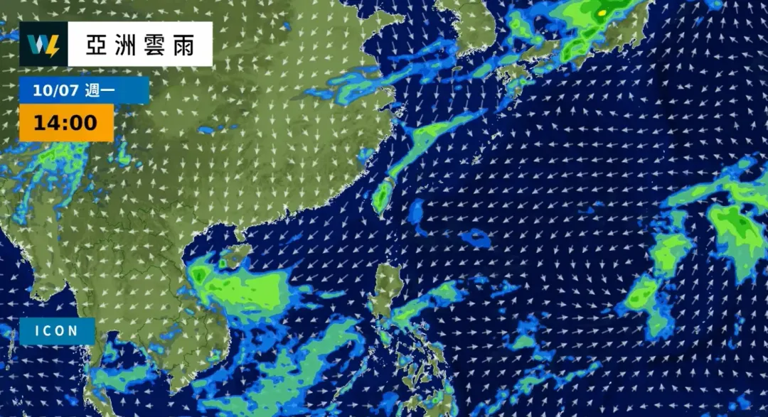 受東北季風及其水氣影響，北部及東部為陰有短暫陣雨天氣。（圖／翻攝自臉書「天氣風險 WeatherRisk」）