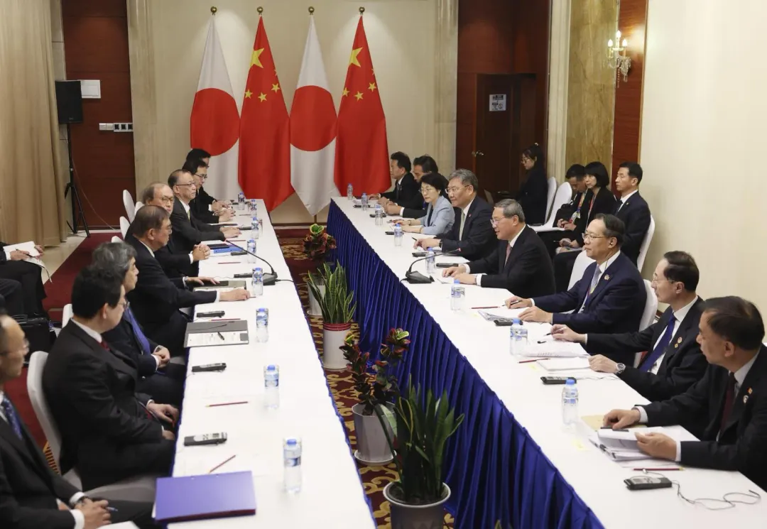 石破茂在會中提到台灣問題（圖／新華社）