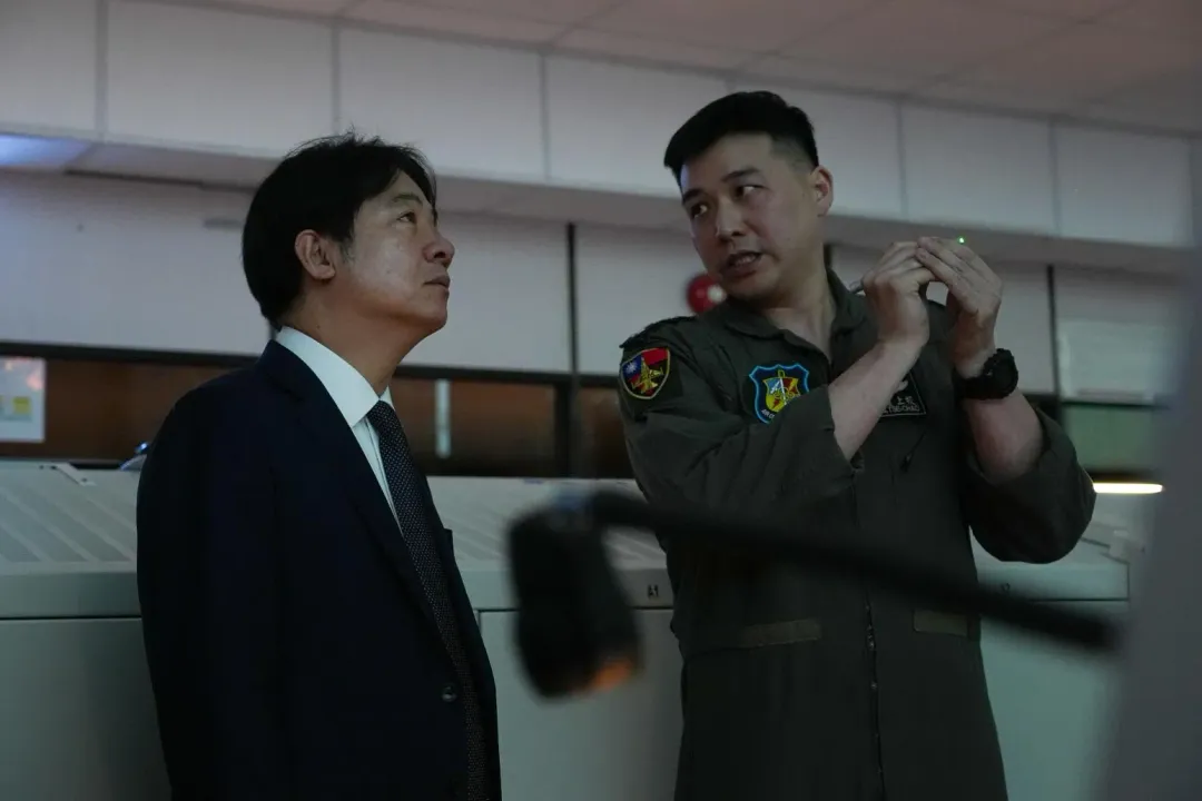 賴清德前往空軍作戰指揮部視察。(圖/總統府提供)
