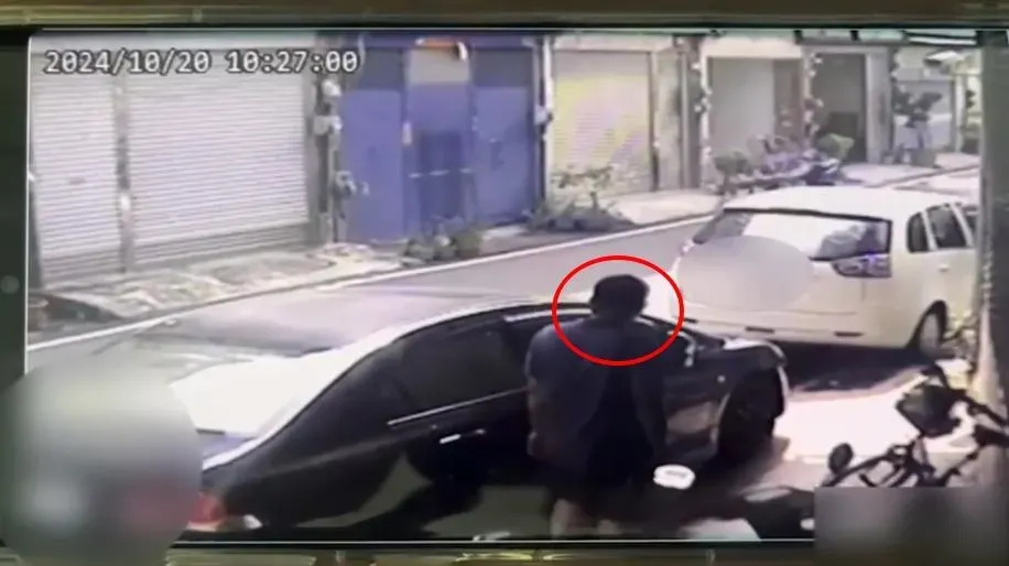 廖男隨後駕駛呂男汽車離開現場。(圖/翻攝畫面)