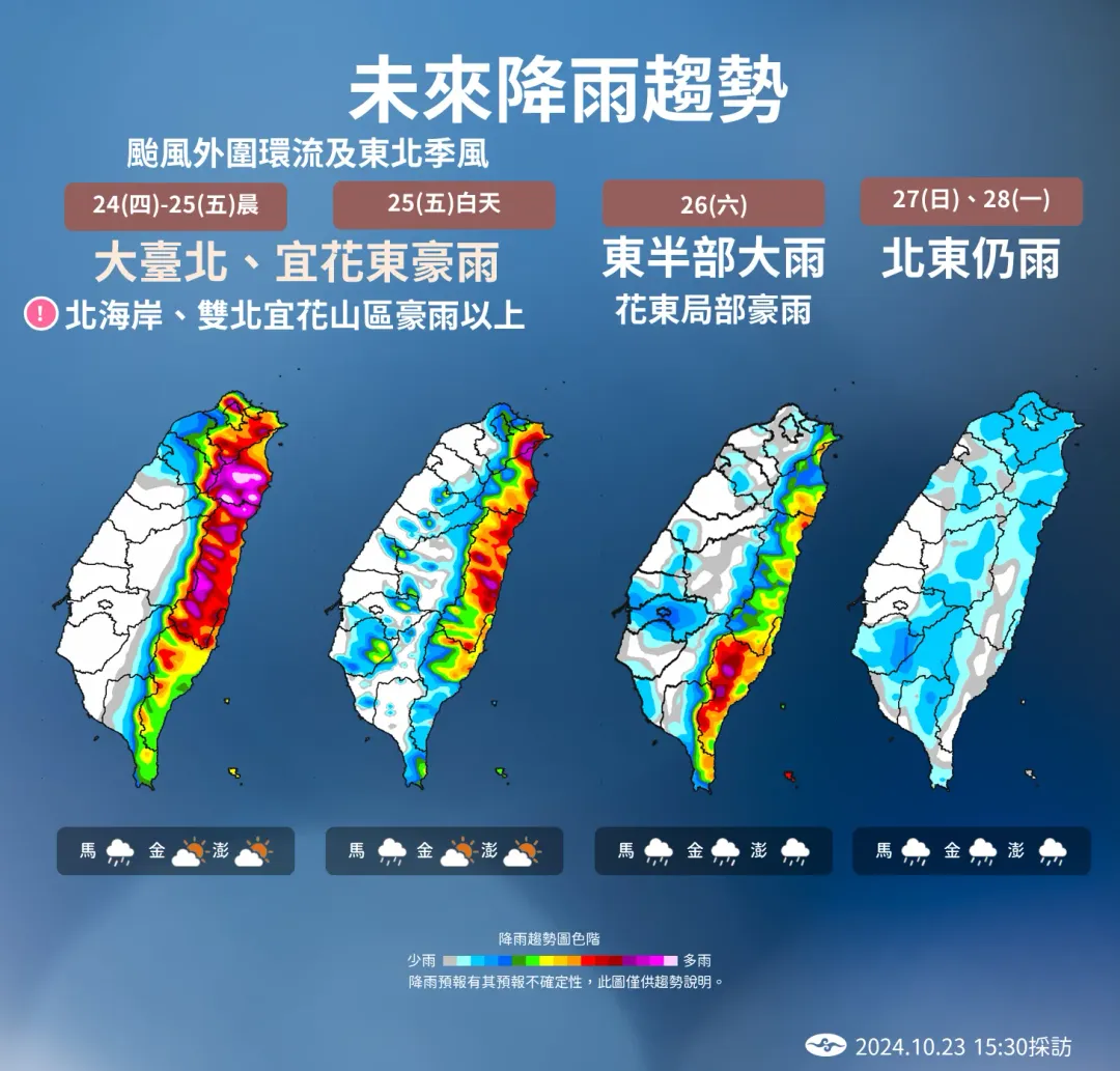 未來降雨趨勢。(圖/氣象署提供)