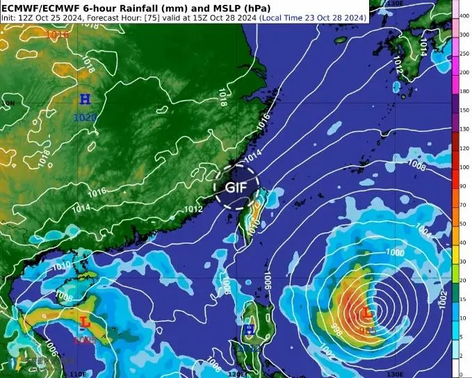 吳聖宇表示,隨著潭美颱風逐漸遠離,週末期間(26-27日)台灣的天氣將較為好轉。(圖/翻攝自臉書「天氣職人-吳聖宇」)
