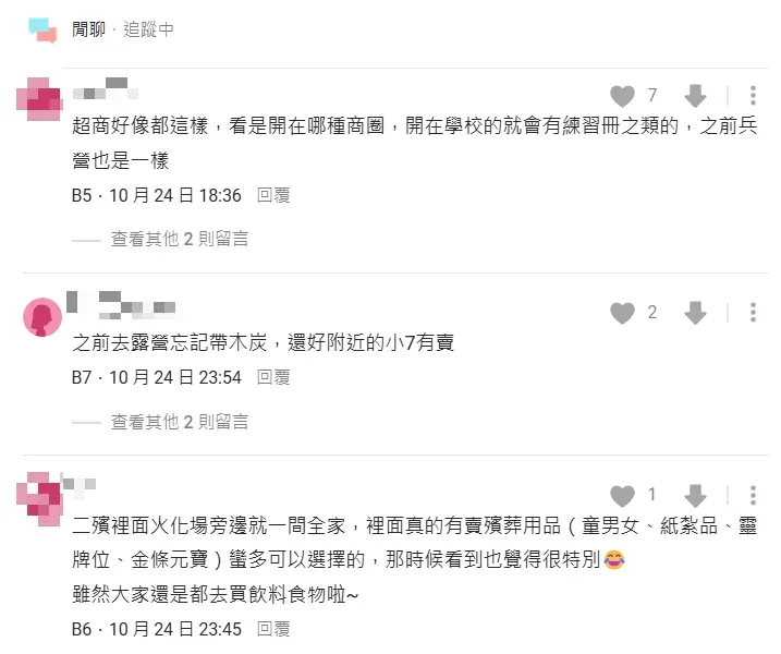 網友分析超商會根據所在區域販售不同商品，在殯儀館的全家超商店員也不會特別喊口號歡迎顧客。（圖／翻攝自Dcard）