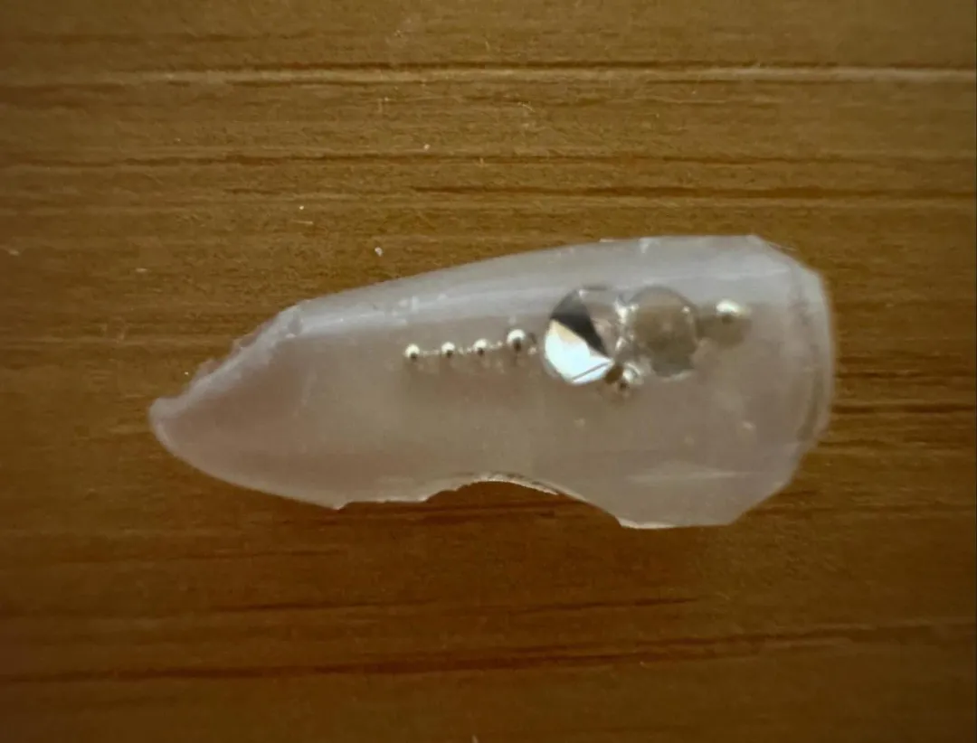 由於這塊甲片並不完整,該名網友擔心甲片碎屑已經被他喝下肚。(圖/網友_shadowlifestyle授權提供)