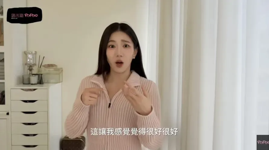家寧個人頻道首支1分鐘影片,語氣及眼神都相當詭異。(圖/翻攝自YouTube)