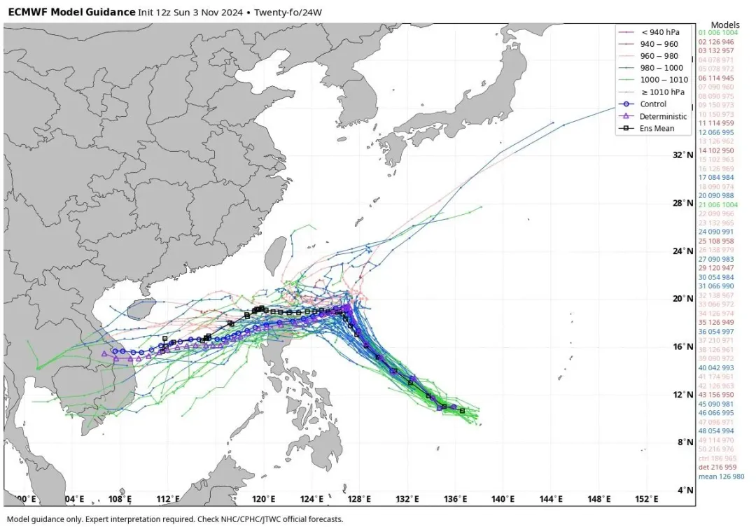 銀杏颱風預報圖。(圖/翻攝吳聖宇臉書)