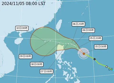 銀杏颱風路徑。(圖/氣象署)