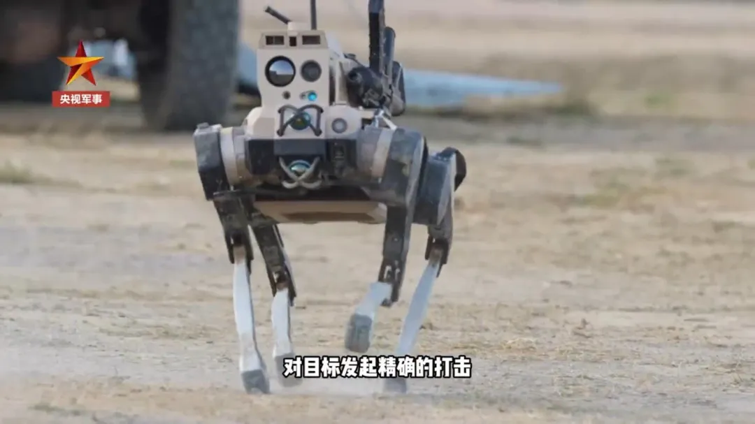 「機器狼」前方設置雷射雷達，可用於識別障礙物，前額有圖像處理和回傳系統。（圖／翻攝央視軍事）