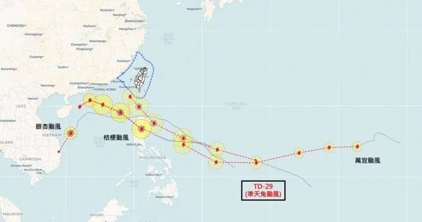 天兔遲遲未生成,路徑預報還是呈現分岐。(圖/翻攝自天氣職人-吳聖宇臉書)