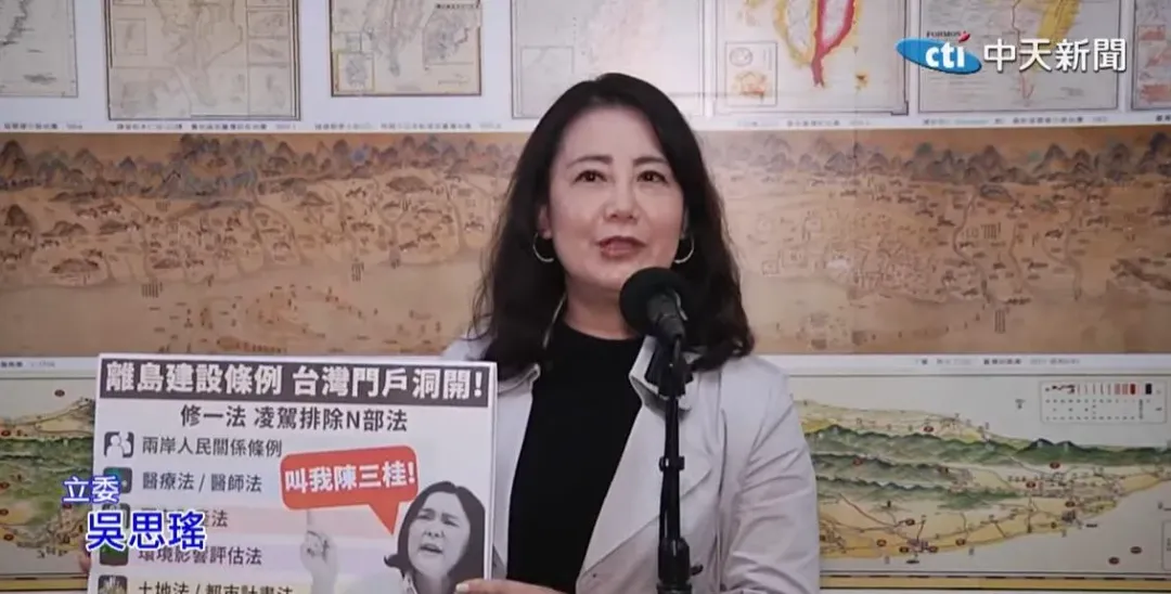 吳思瑤批評陳玉珍的版本會讓台灣因為經濟而門戶洞開。（圖／中天新聞）