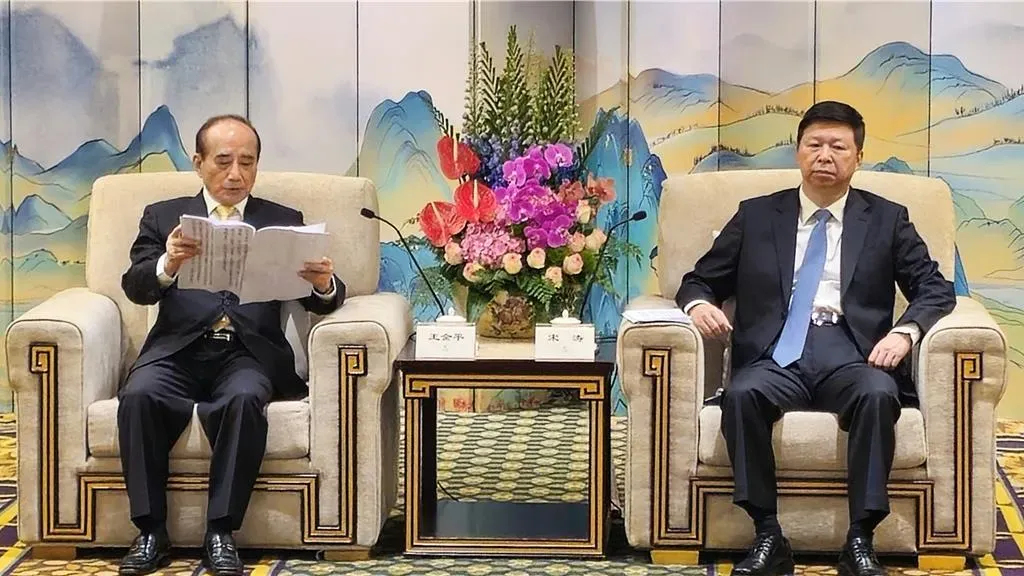 前立法院長王金平今日與大陸國台辦主任宋濤會面。(圖/中時新聞網藍孝威攝)
