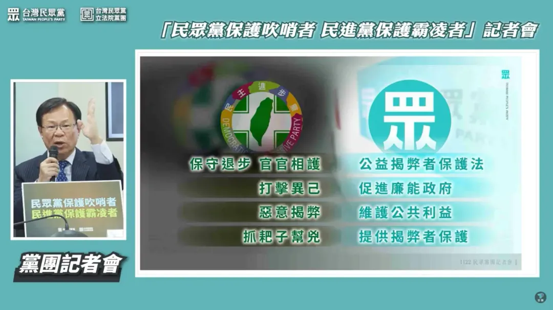張啓楷提出民眾黨要推的項目與目的，和民進黨所為做對比。(圖／中天新聞)