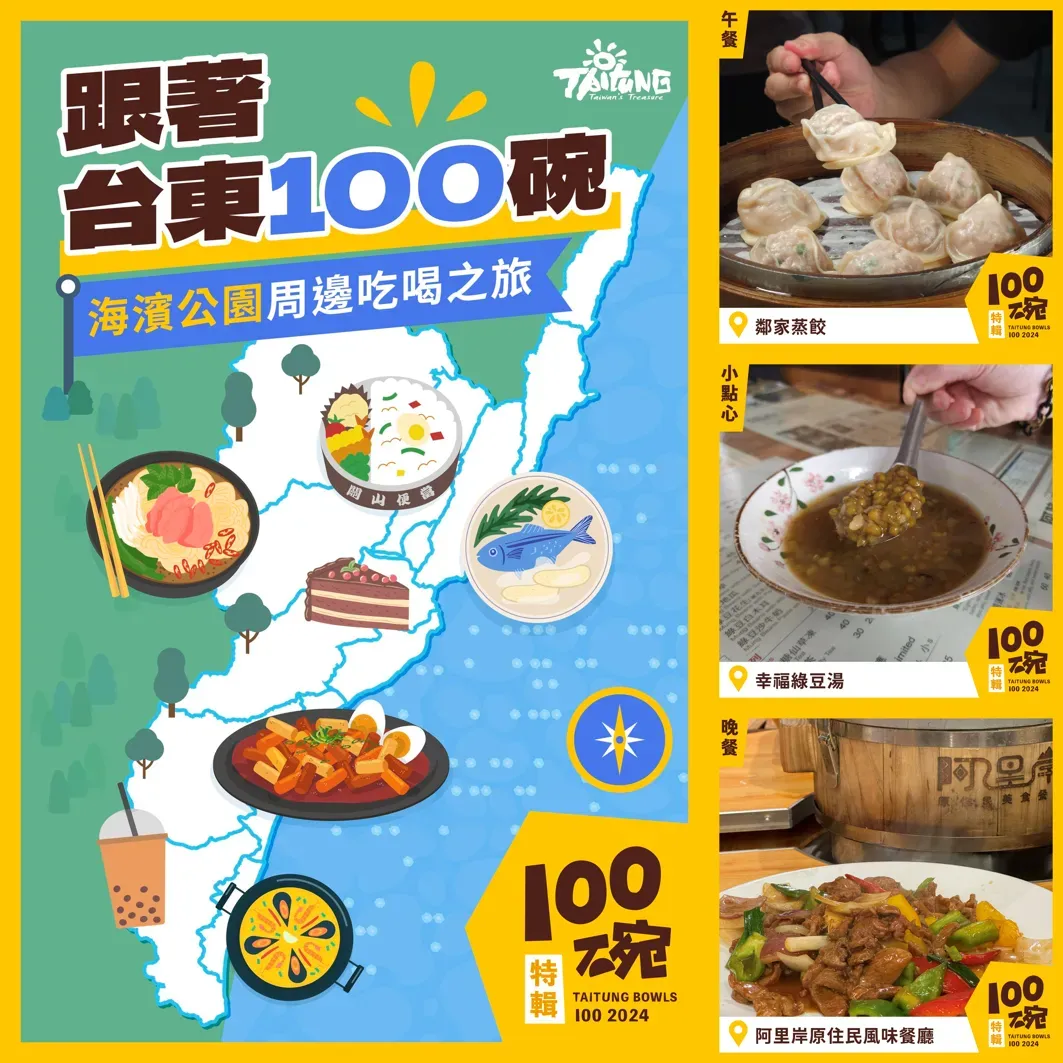 「台東一百碗」囊括當地小吃與特色餐飲。（圖／台東就醬玩粉專提供)