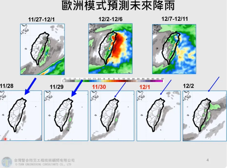 未來降雨預測圖。（圖／翻攝自Hsin Hsing Chia YT）