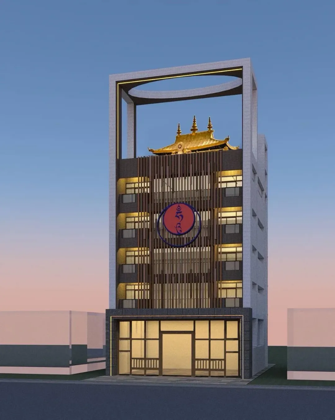 寶積林居士林建築示意圖。(圖/台中市寶積林西藏五路財神寺提供)