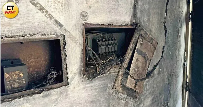 公寓電箱也因火災嚴重毀損,光維修費每戶就必須支付超過2萬元。(圖/ctwant)
