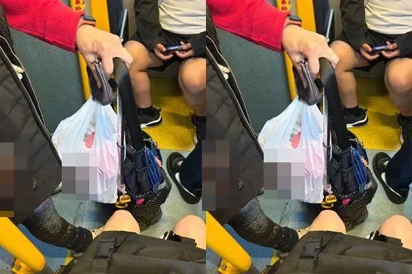 阿嬤狂踩腳逼讓座。（圖／翻攝自爆料公社）