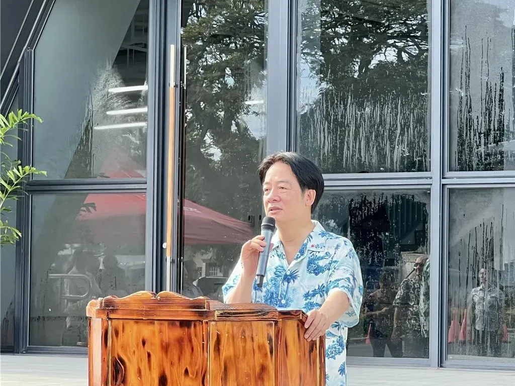 賴清德出席帛琉政府聯辦落成剪綵致詞,揭新建築代表兩層意義。(圖/中時曾薏蘋攝)