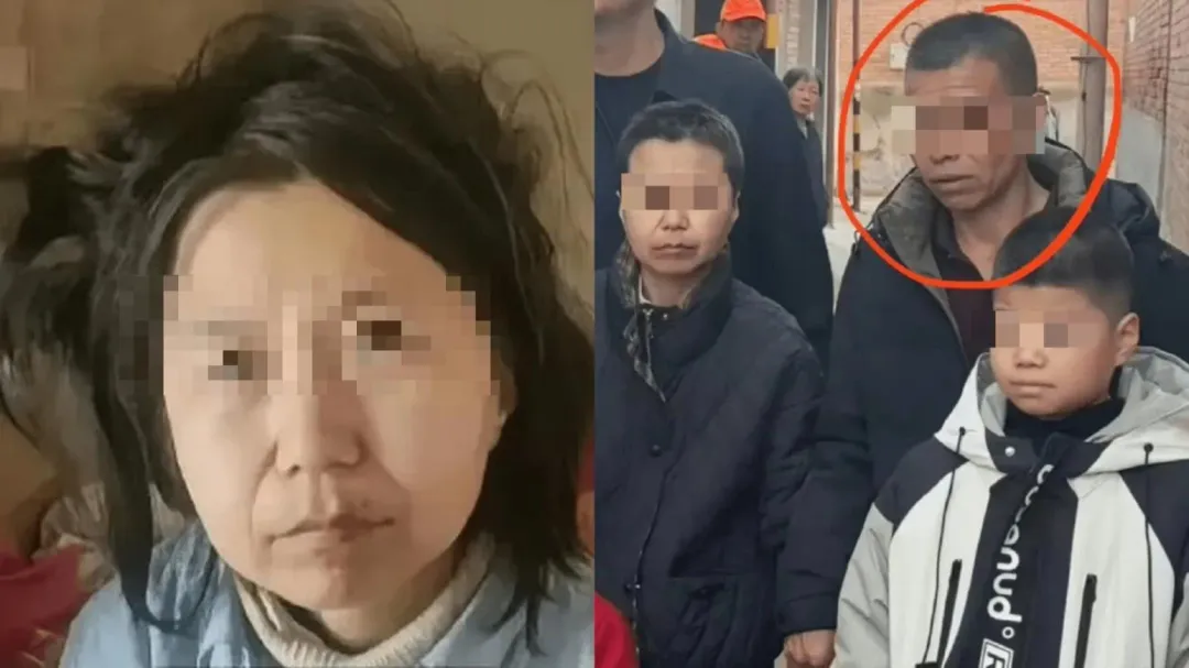 卜女被張男（紅圈者）收留後，與其育有一對子女。（圖／翻攝微博）