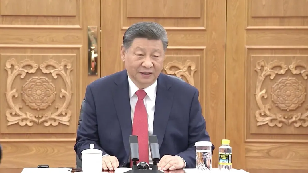 會上習近平就中美關係表達立場。（圖／央視）