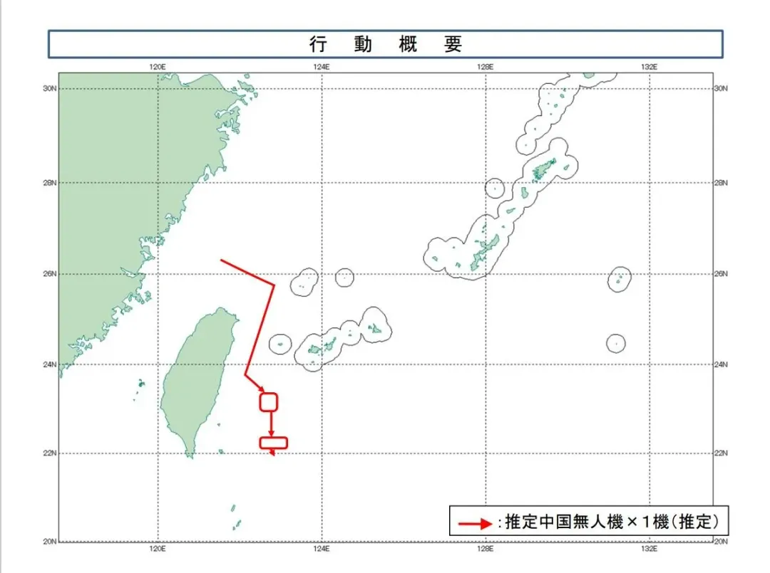 大陸無人機航跡圖。(圖/防衛省)
