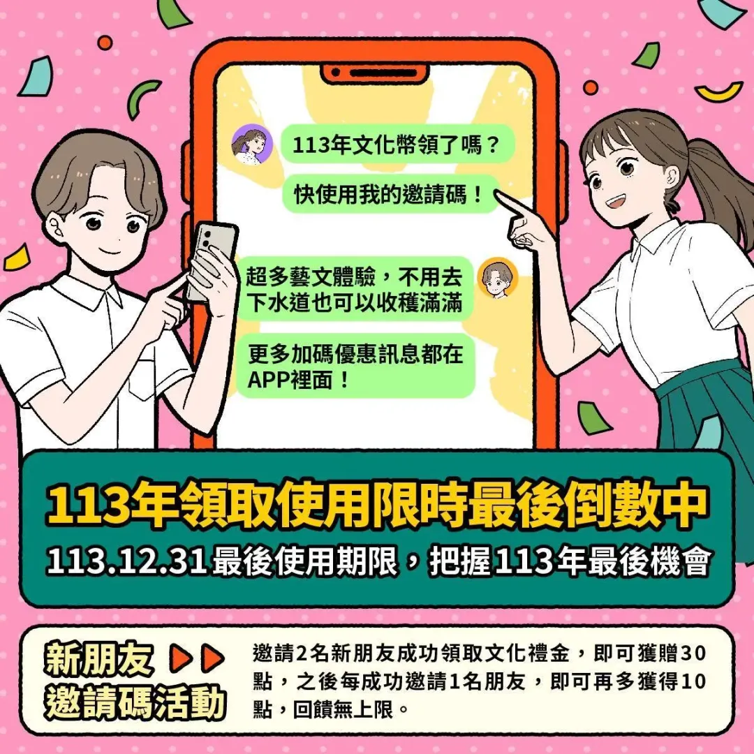 113年文化禮金12月31日使用截止。（圖／文化部提供）