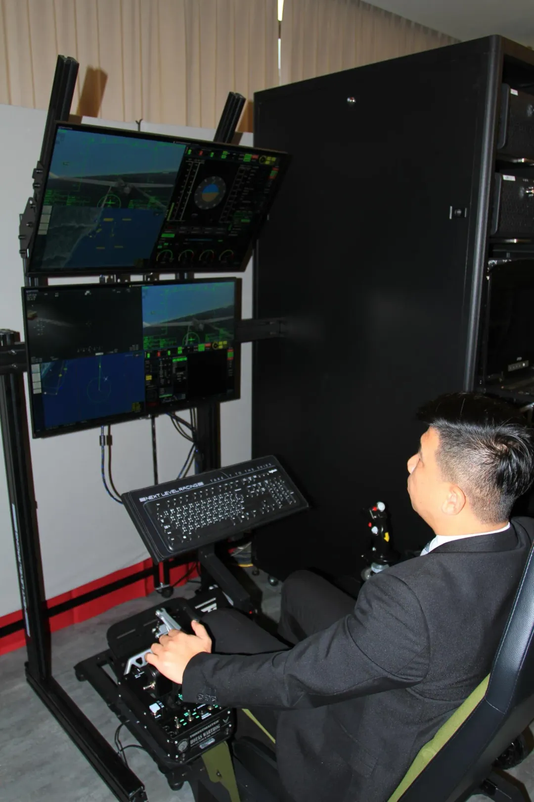 機動型無人機飛行模擬器。(圖/宋玉寧攝)