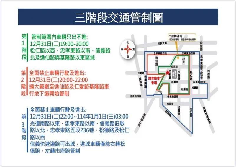 三階段交通管制圖。（圖／信義分局提供）