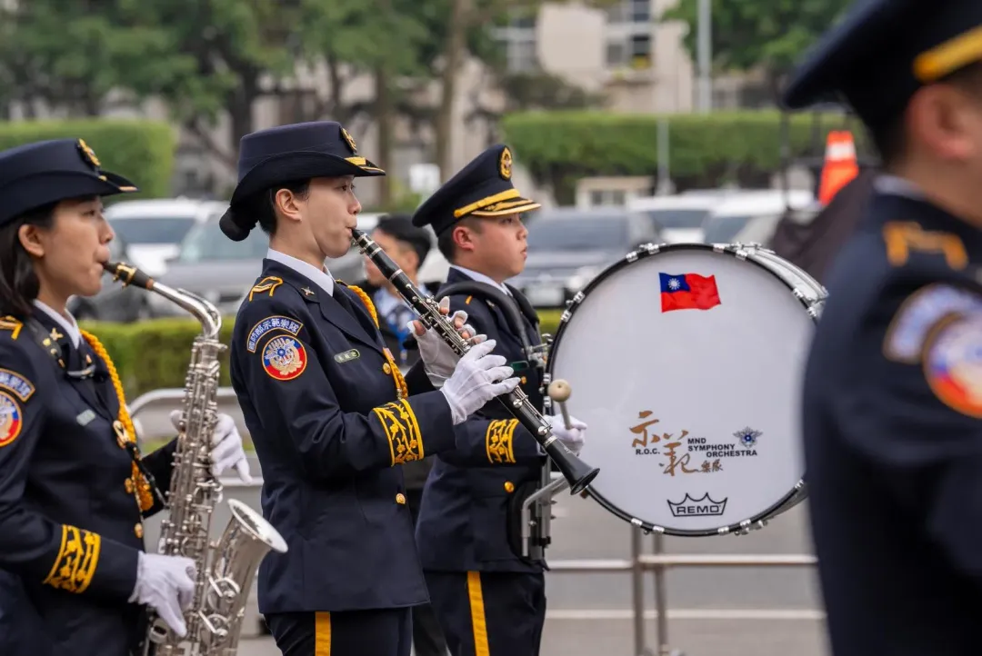 國防部示範樂隊參加114年元旦升旗預演。(圖/軍聞社)