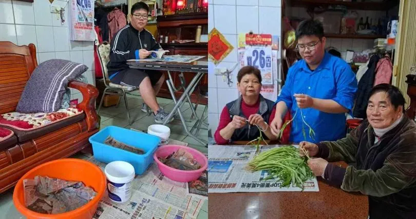 王辰瀚將獎助學金交給奶奶支應鉅額負債，把假日時間通通陪伴爺爺與奶奶。（圖／基隆高中提供）