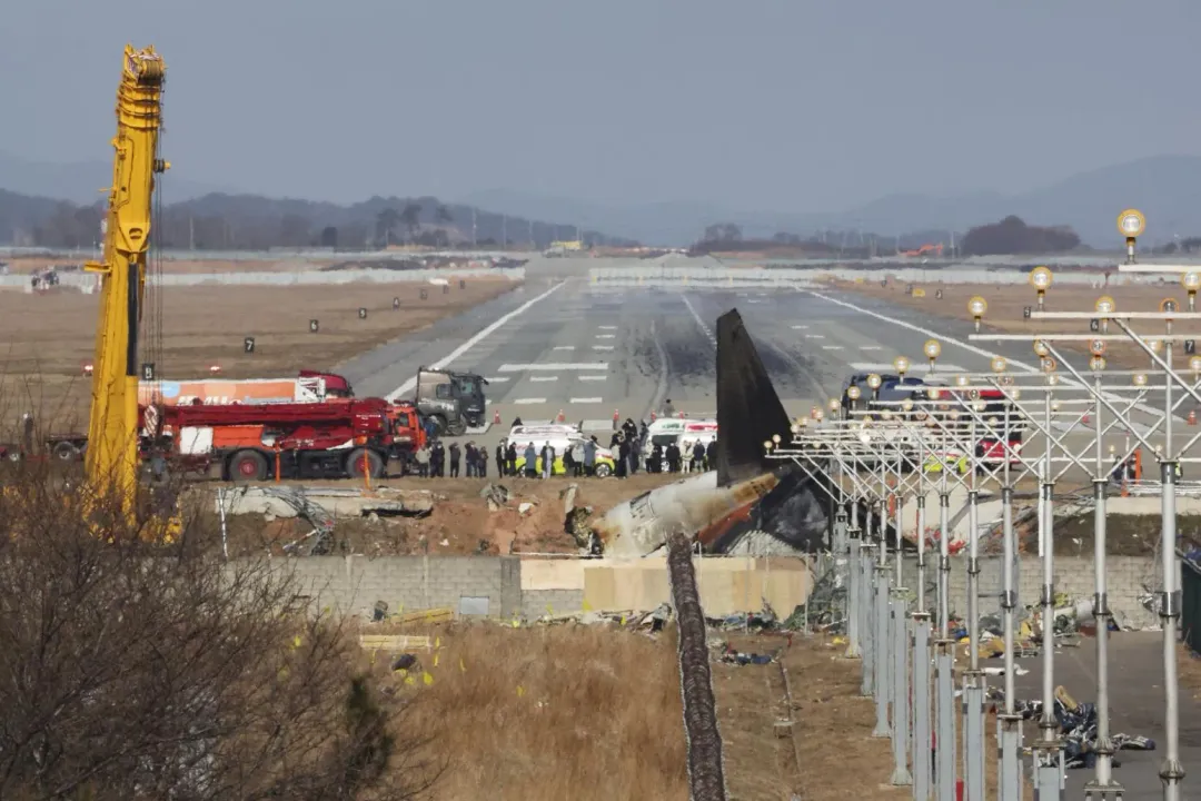 圖為1月1日濟州航空空難現場。（圖／美聯社）