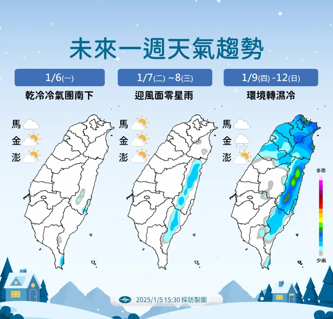 未來一周降雨趨勢。(圖/氣象署提供)