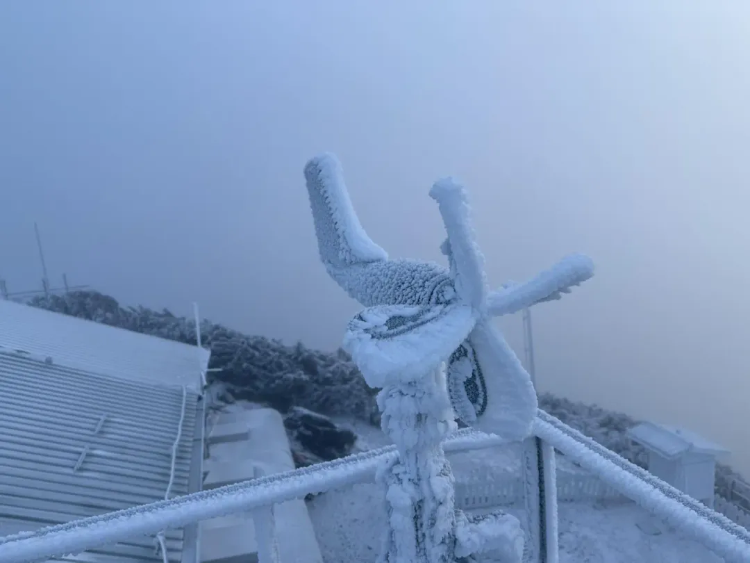 玉山測站雪景。（圖／中央氣象署）