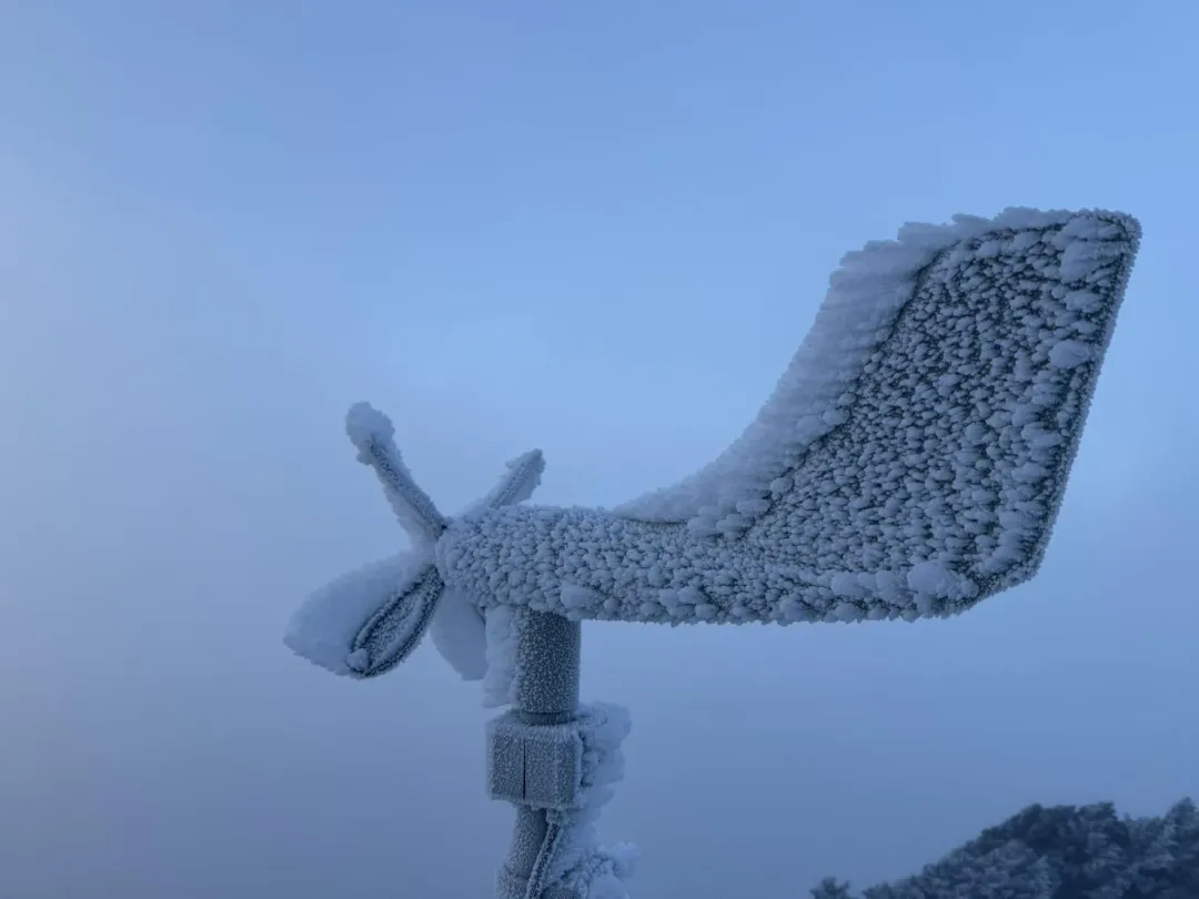 玉山測站雪景。（圖／中央氣象署）