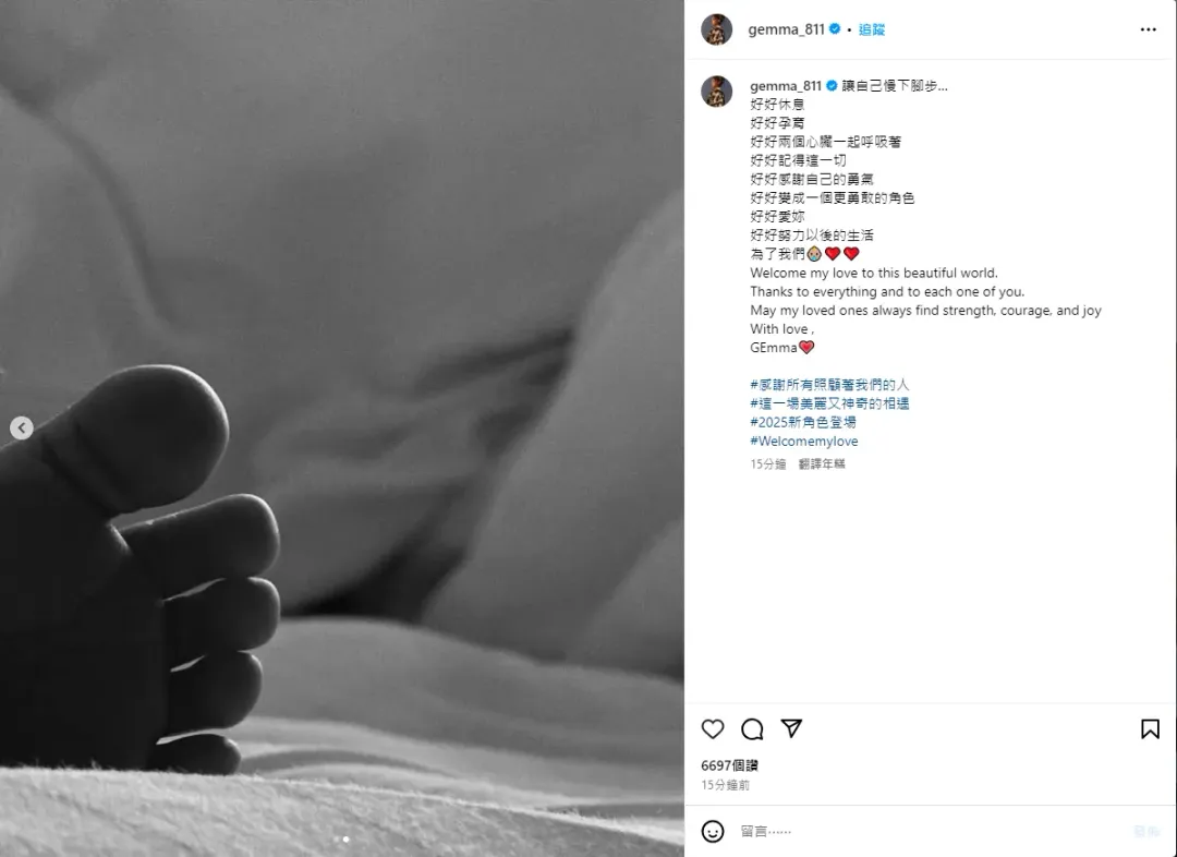 鬼鬼未透露孩子生父的身分。（圖／翻攝自吳映潔 臉書）
