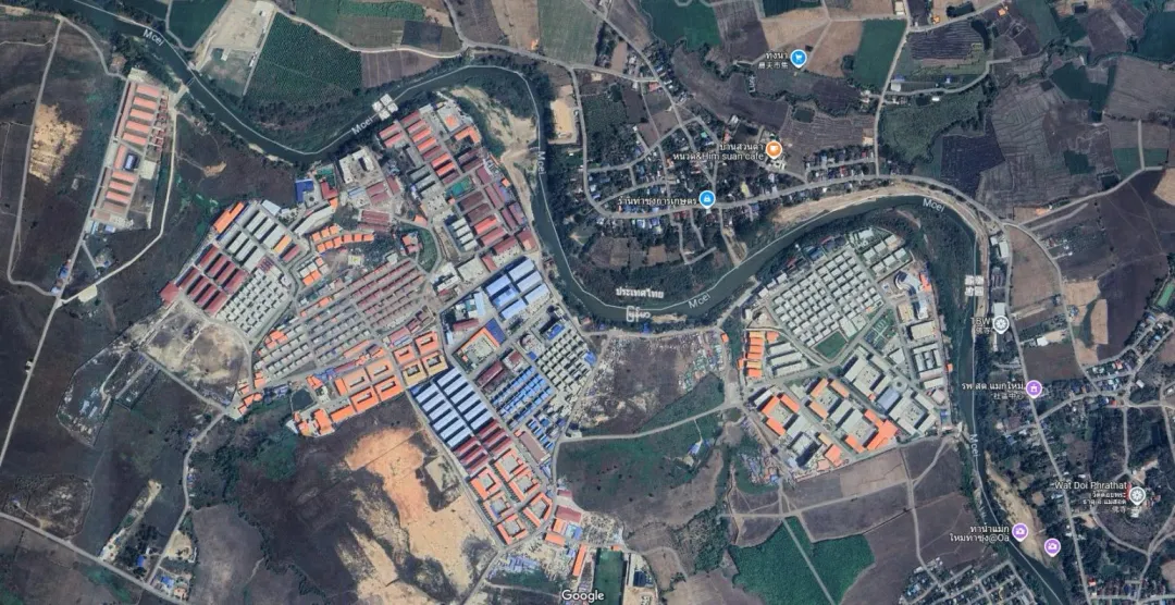 KK園區是緬甸妙瓦底最惡名昭彰的電詐園區之一。（圖/翻攝Google地圖）