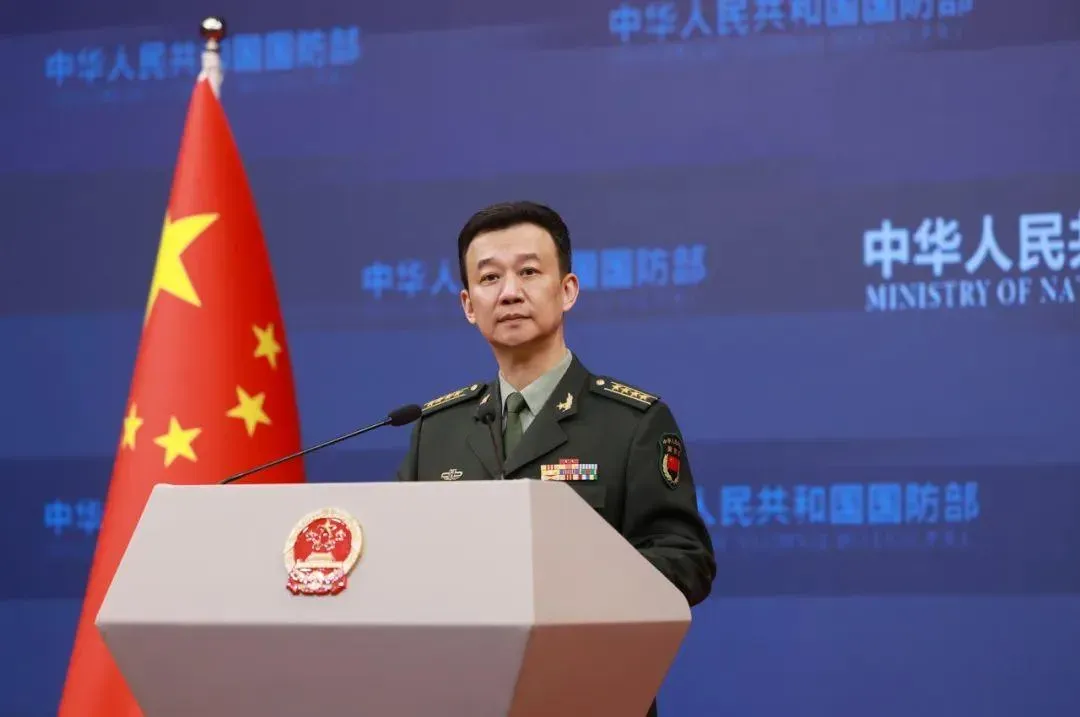 吳謙今天就近期涉軍問題發布消息。（圖／翻攝大陸國防部）