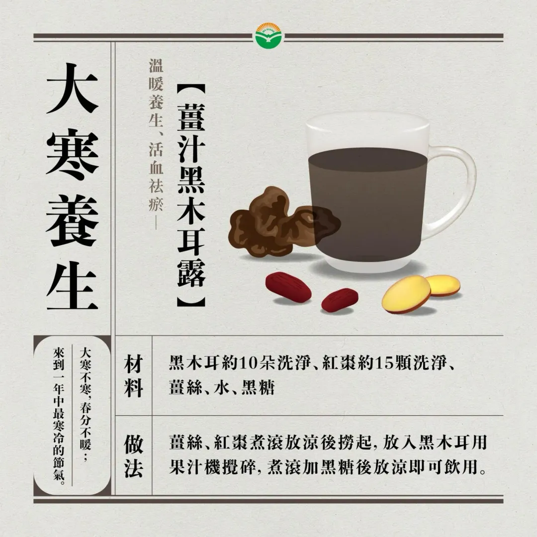 除了穴道按摩，李宗明提供「薑汁黑木耳露」的食譜。（圖／馬光中醫）
