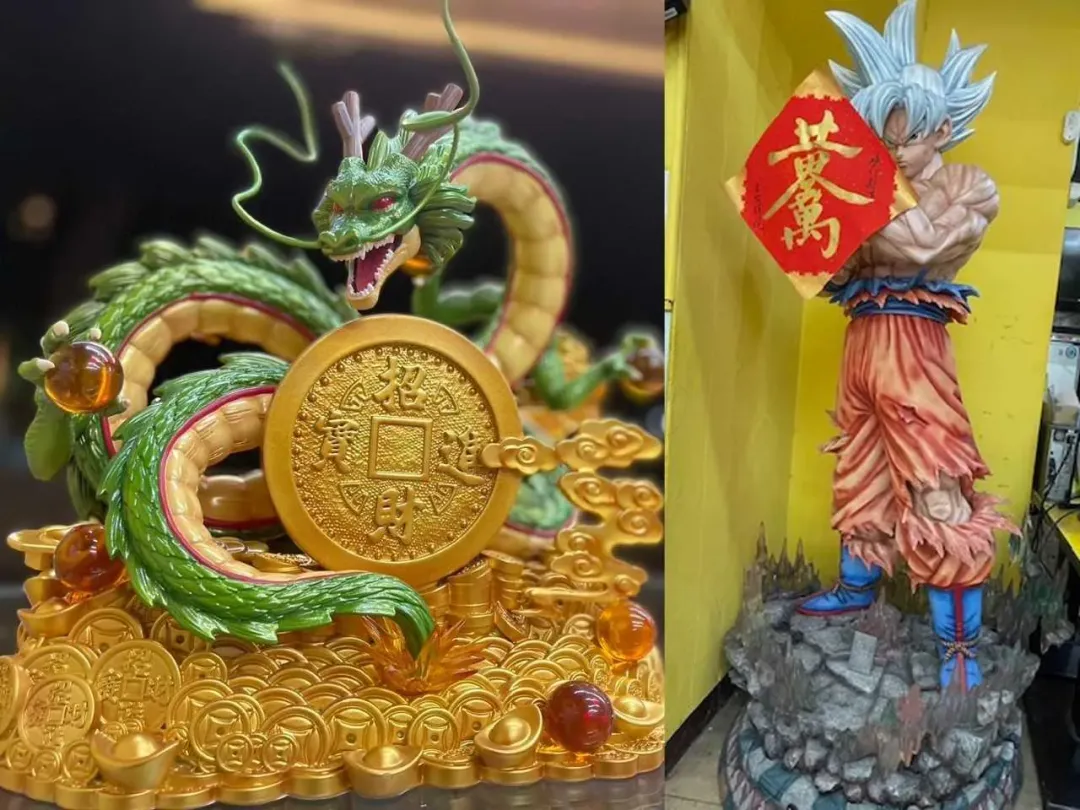 刮中百萬的香港女遊客表示,是彩券行擺設的七龍珠孫悟空公仔跟聚寶祥龍助她收集了七顆龍珠(指七張中獎刮刮樂)。(圖/台彩提供)