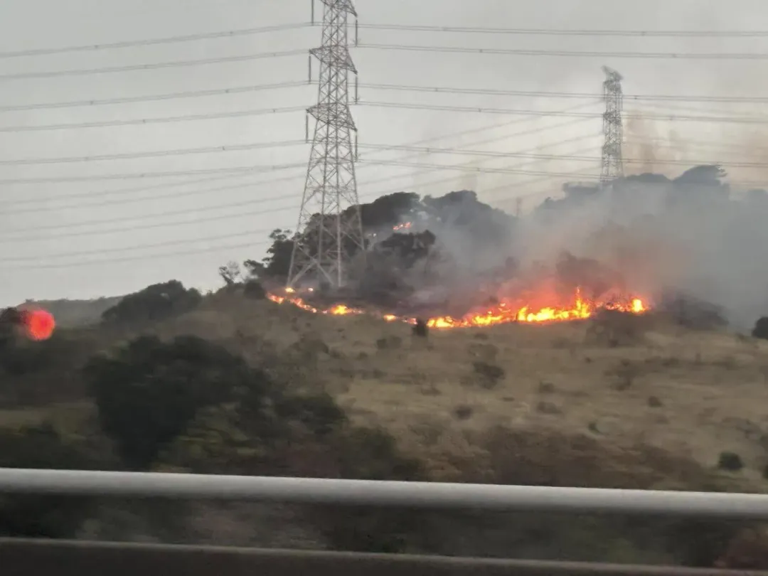 台中市龍井區竹坑南寮A步道發生火燒山。（圖／翻攝自臉書社團沙鹿之美）