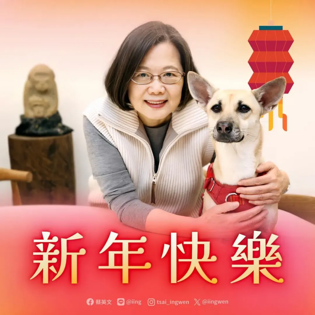 前總統蔡英文祝賀國民新年快樂。(圖/翻攝自蔡英文臉書)