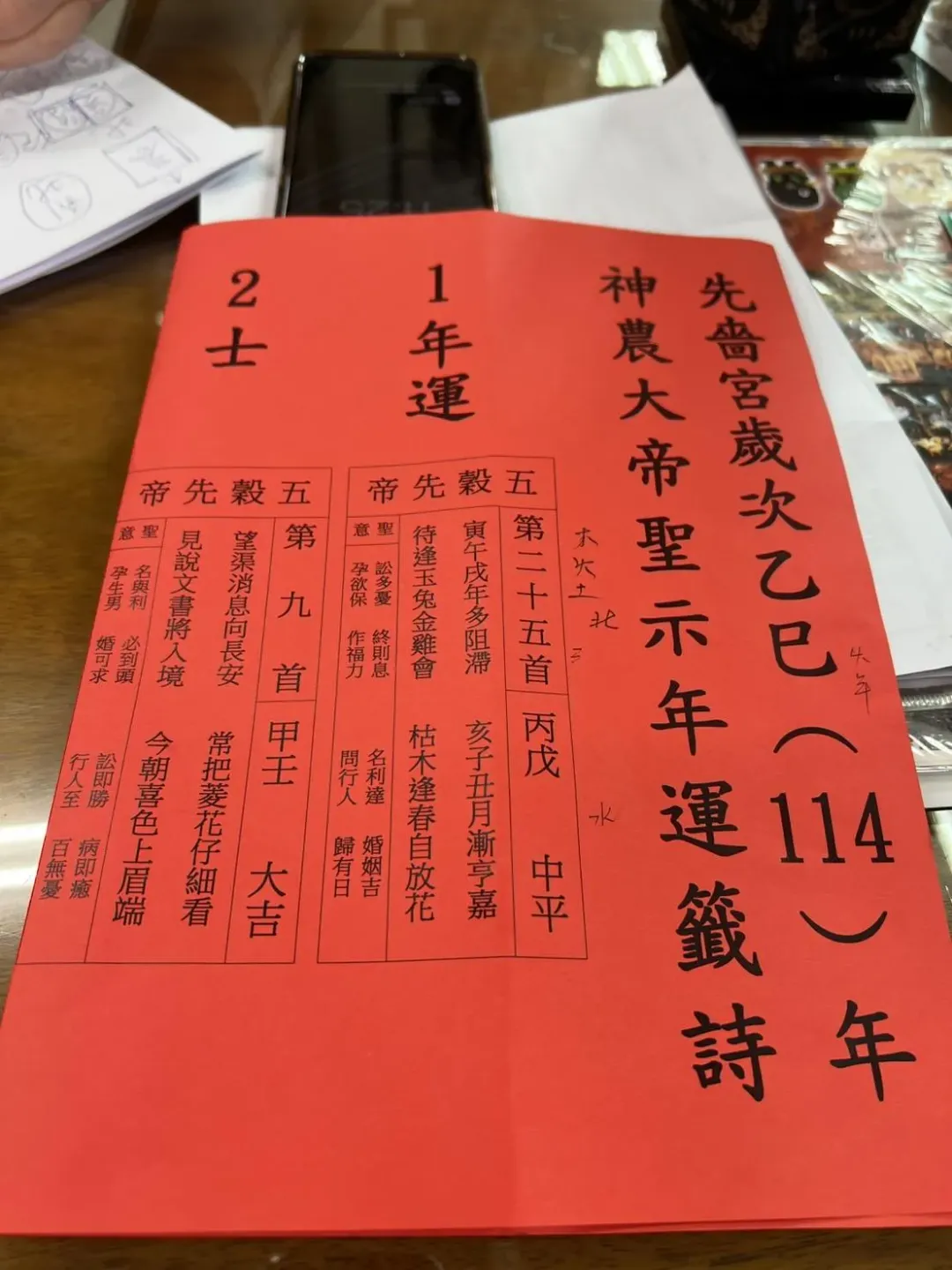 先嗇宮抽出乙巳年國運籤。（圖／中天新聞）