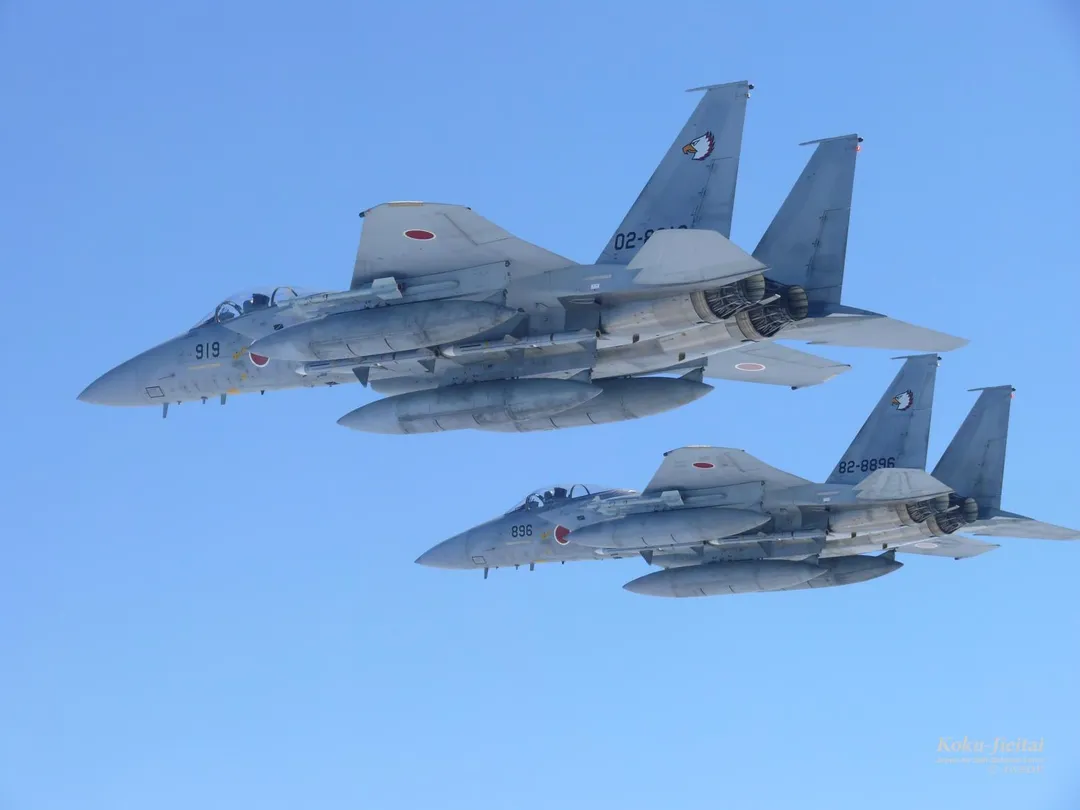 駐防琉球的空自第204飛行隊F-15J戰機。(圖/航空自衛隊)