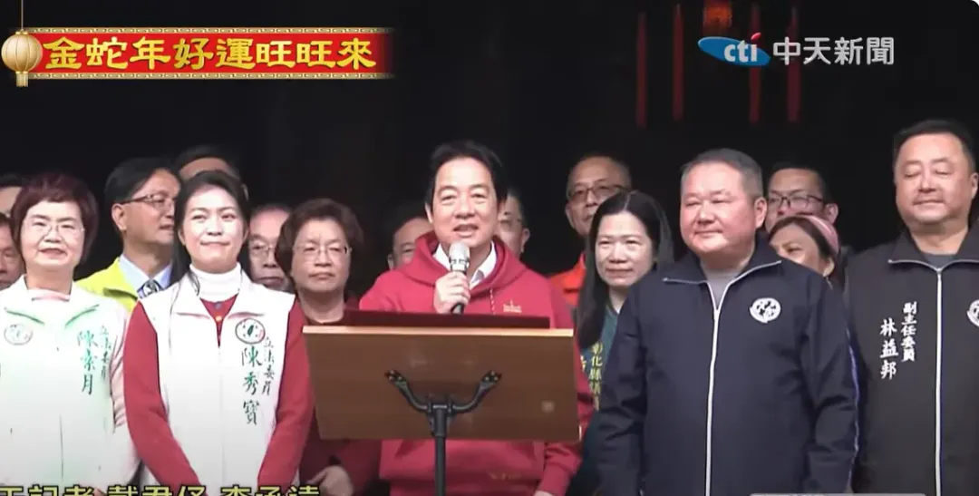 賴清德31日到鹿港天后宮。（圖／中天新聞）